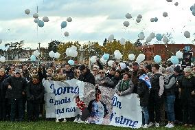 White March For Thomas In Romans-sur-Isere