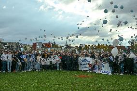 White March For Thomas In Romans-sur-Isere