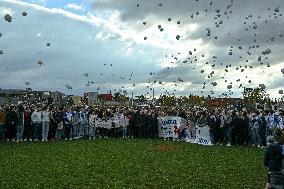 White March For Thomas In Romans-sur-Isere