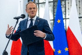 Donald Tusk-  Press Conference In Poland