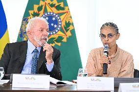 President Of Brazil Luiz Inácio Lula Da Silva And Environment Minister Marina Silva