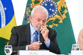 President Of Brazil Luiz Inácio Lula Da Silva And Environment Minister Marina Silva