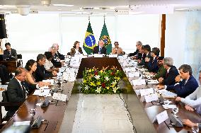 President Of Brazil Luiz Inácio Lula Da Silva And Environment Minister Marina Silva