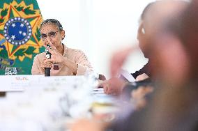 President Of Brazil Luiz Inácio Lula Da Silva And Environment Minister Marina Silva