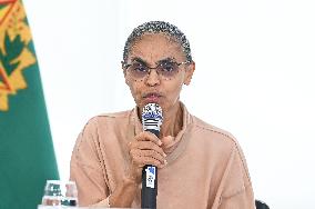 President Of Brazil Luiz Inácio Lula Da Silva And Environment Minister Marina Silva