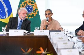 President Of Brazil Luiz Inácio Lula Da Silva And Environment Minister Marina Silva