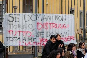 Students Of The Scuola Superiore Sant'Anna Of Pisa In Protest To Say No More Violence Against Women.