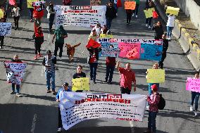 Workers Of Bachilleres School Strike