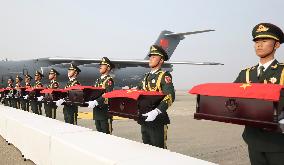 SOUTH KOREA-INCHEON-KOREAN WAR-CHINESE SOLDIERS-REMAINS-HANDOVER CEREMONY