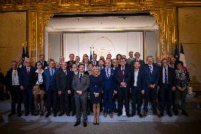 Macron Receives Mayors - Paris