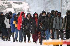 Finland - Russia - Salla border station - migrants