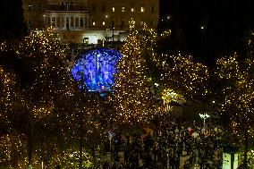 GREECE-ATHENS-CHRISTMAS TREE-ILLUMINATION