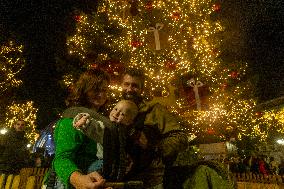 GREECE-ATHENS-CHRISTMAS TREE-ILLUMINATION
