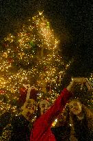 GREECE-ATHENS-CHRISTMAS TREE-ILLUMINATION