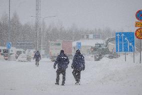 Finnish-Russian border crossing in Vartius