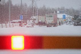 Finnish-Russian border crossing in Vartius