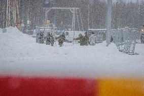 Finnish-Russian border crossing in Vartius