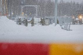 Finnish-Russian border crossing in Vartius