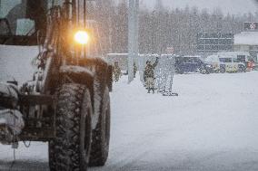 Finnish-Russian border crossing in Vartius