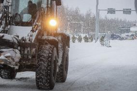 Finnish-Russian border crossing in Vartius