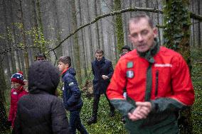 President Macron Visits The Jura Forests