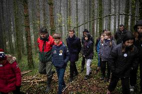 President Macron Visits The Jura Forests