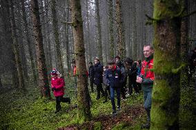 President Macron Visits The Jura Forests