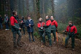 President Macron Visits The Jura Forests