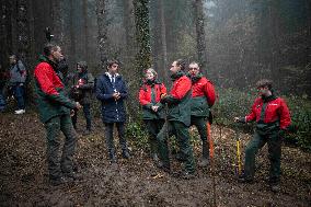 President Macron Visits The Jura Forests