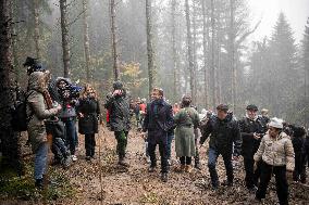 President Macron Visits The Jura Forests