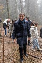 President Macron Visits The Jura Forests