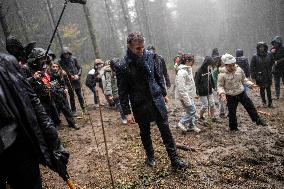 President Macron Visits The Jura Forests