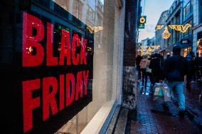 The Shopping District In Amsterdam Is Already Busy For Black Friday.