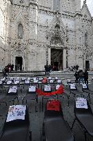 Femicide Protest Outside The Cathedral Of Naples