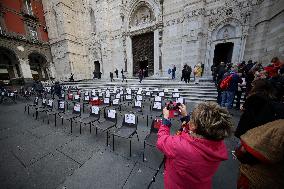 Femicide Protest Outside The Cathedral Of Naples