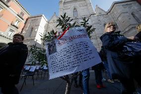 Femicide Protest Outside The Cathedral Of Naples