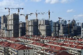 Residential Buildings Under Construction in Shanghai