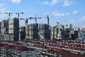 Residential Buildings Under Construction in Shanghai