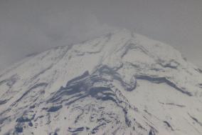 Iztaccihuatl And Popocatepetl Volcanoes Snowed In By The Cold Front Number 11