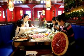 Consumers Eat Shabu at A Restaurant