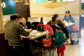 Consumers Eat Shabu at A Restaurant