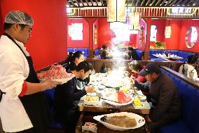 Consumers Eat Shabu at A Restaurant