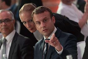 Emmanuel Macron during a dinner to break the fast of Ramadan - Paris