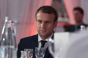 Emmanuel Macron during a dinner to break the fast of Ramadan - Paris