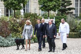 Emmanuel Macron and his wife Brigitte Macron received French chefs - Paris