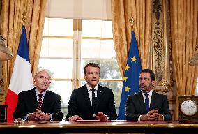 Emmanuel Macron Signed The Antiterrorist Law At The Elysee - Paris
