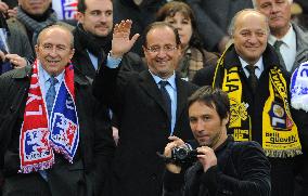 Celebs attend the French Cup Final soccer match, Olympique Lyonnais Vs US Quevilly