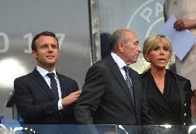 French Cup Final - President Macron And Wife Brigitte Attending