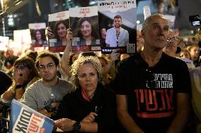 Israelis Attend The '50 Days of Hell' Rally In Support Of Hostages That Are Held by Hamas