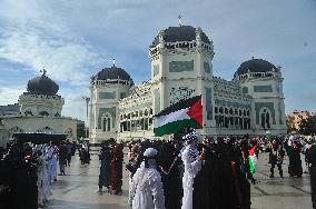 Indonesian For Palestine Mass Protest - Medan